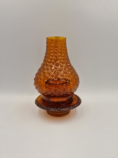 Tabletop Glass Oil Lamp Speckled Honey Color