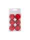 Hanging Bell Ornament Metallic Red 6cm Set 6pcs