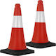 Set of 2 Traffic Cones 51cm Red White Heavy Base