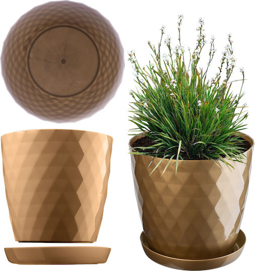 Kadax Plastic Flower Pot Saucer 20cm Gold