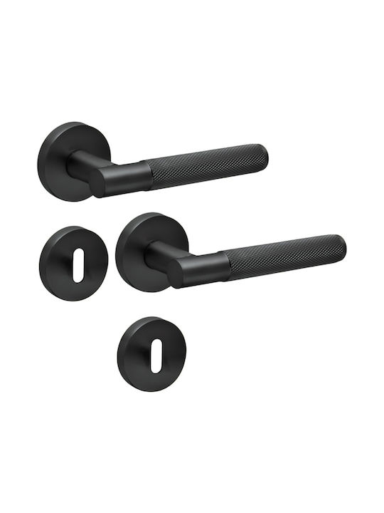 Türgriffpaar Conset Hebel Rosette C2345-s19 Matt Schwarz
