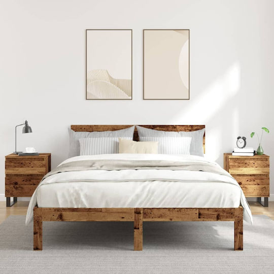 Noptiere Metalice Old wood 2buc 40x35x50cm