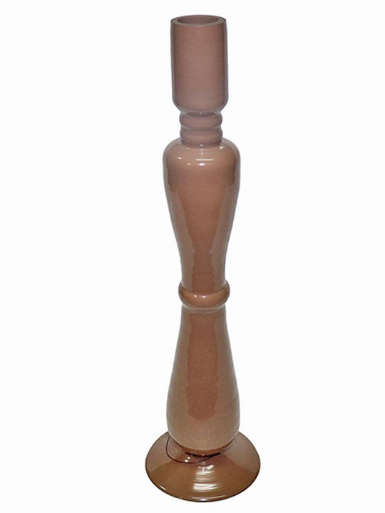 Zaros Candle Holder Glass in Brown Color 9x37cm 1pcs