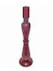 Zaros Candle Holder Glass in Red Color 9x37cm 1pcs