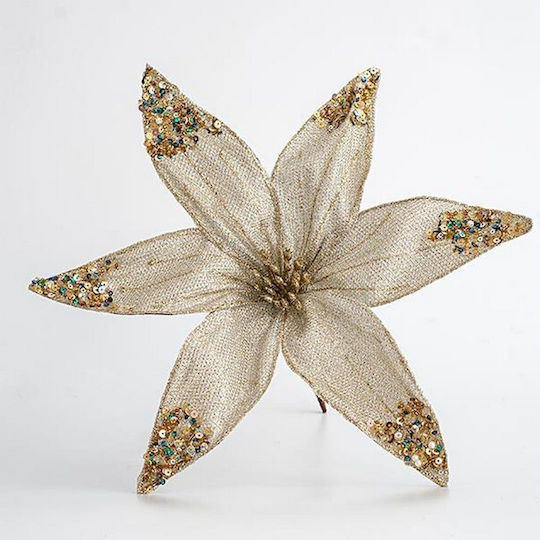 Eurolamp Weihnachtsdekoration Stoff Blume Länge 30cm.