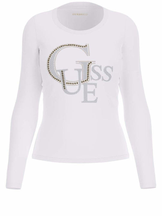 Guess Women's Blouse Cotton Short Sleeve White