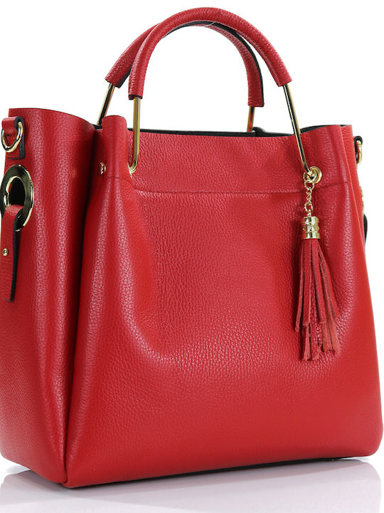 Passaggio Leather Leather Women's Tote Bag Red