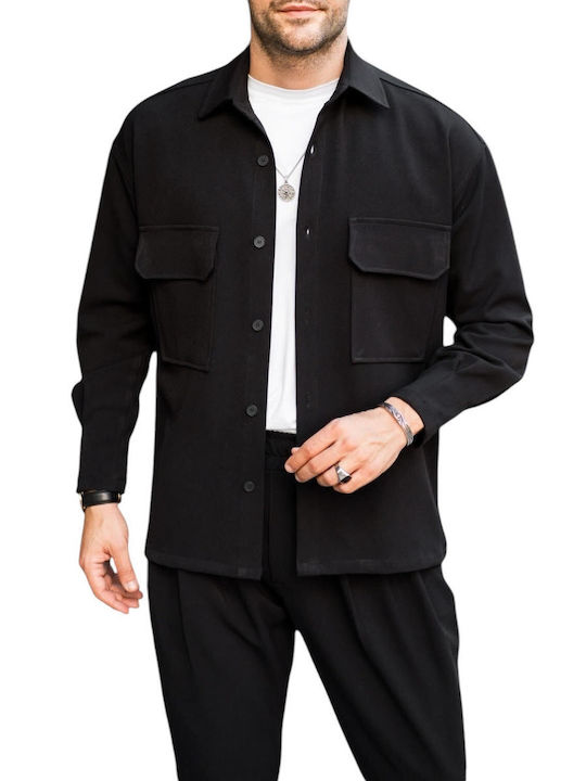 Overshirt Mânecă Lungă Negru
