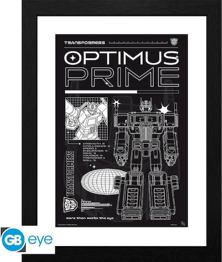 Transformers Gerahmter Druck "Optimus Schematic" 30x40 Gbydco404
