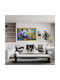 Tablou cu Ramă Aurie Design Panda Flori Pietre Reliefate Tip Diamant 60.5x41x2.5cm