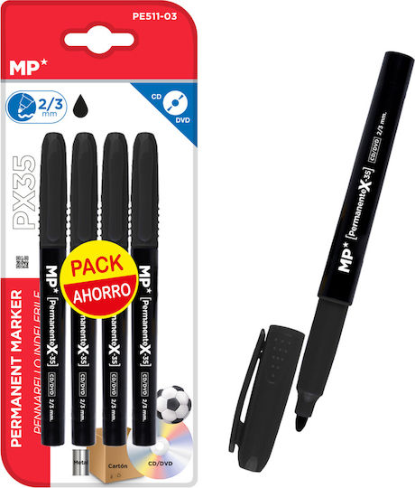 UmiDigi Permanent Markers BLACK 4pcs