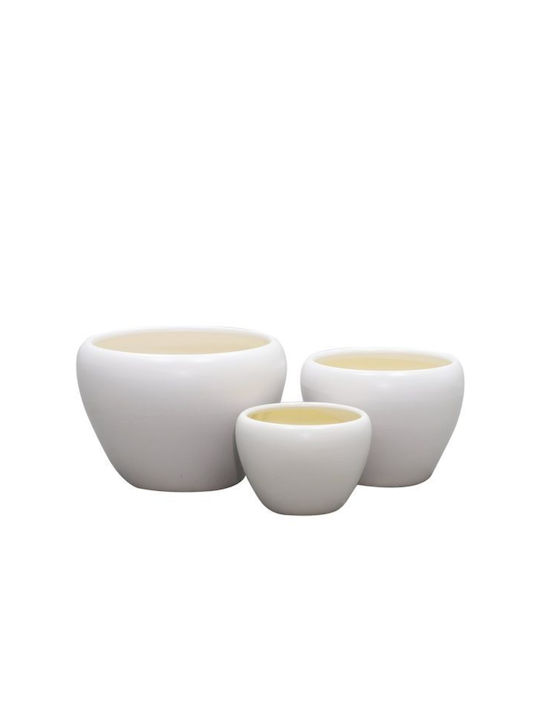 Fankon Flowers Plant Pot Ceramic White