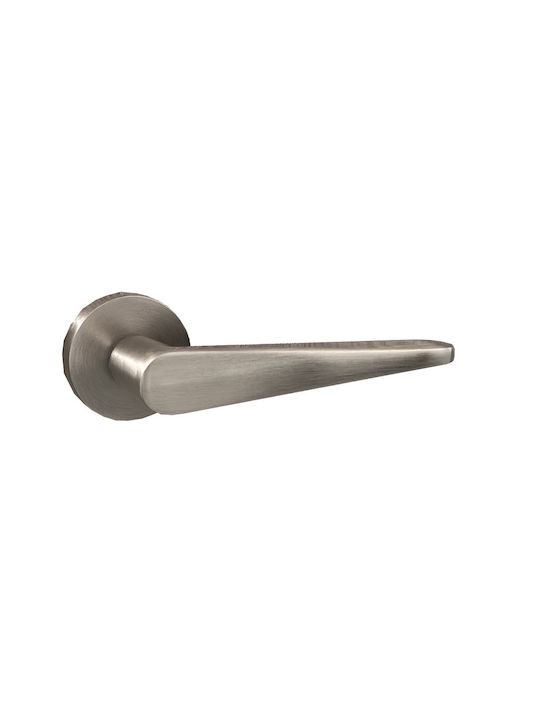 Door Handle Rosette Aluminum Nickel Matte Dk1234 Pair Interior Door