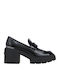 Δερμάτινα Γυναικεία Loafers σε Μαύρο Χρώμα