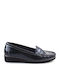 Patent Leather Women's Moccasins in Blue Color