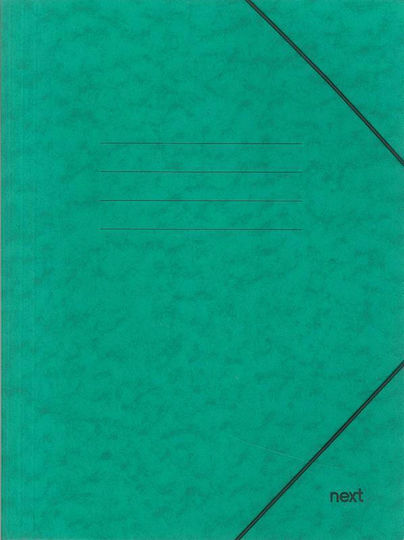 Next Folder Prespan with Rubber Band and Ears for Paper A4 Green