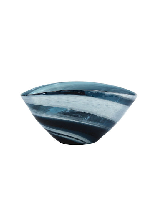 Декоративна стъклена синя купа Artekko Mayron 22x16x30 см