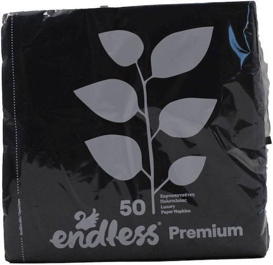 Endless Premium Χαρτοπετσέτα Μαύρη 33x33εκ. τμχ