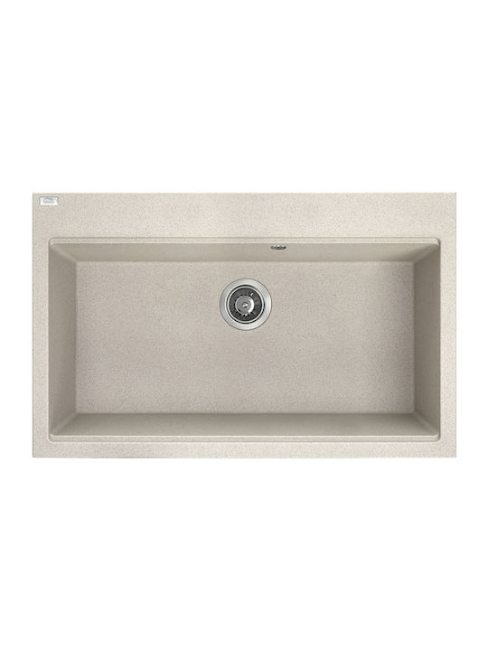 Laveo Drop-In Spüle aus Verbundgranulat B80xT50cm Beige