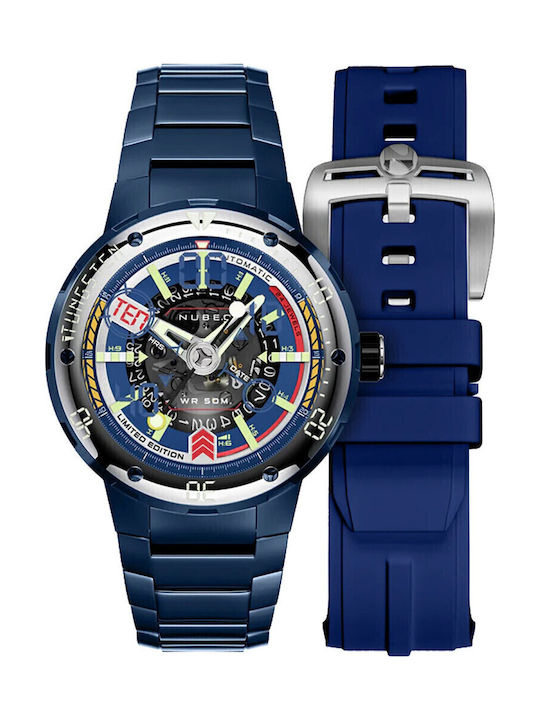 Nubeo Men's Watch 50mm Automatic with Blue Meta...