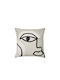 Broste Copenhagen Decorative Pillow Case Black / Beige 50x50cm