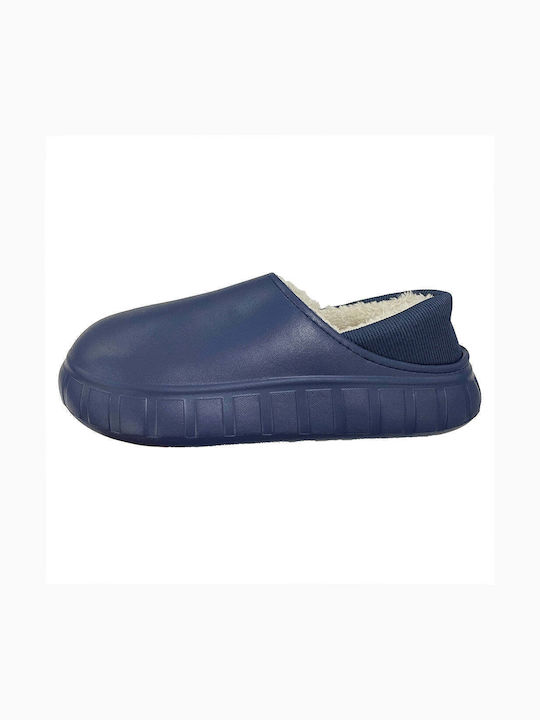 Ustyle Damen Clogs mit Pelz Blau