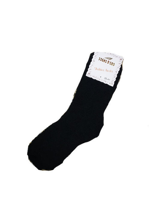 Women's Solid Color Socks Black