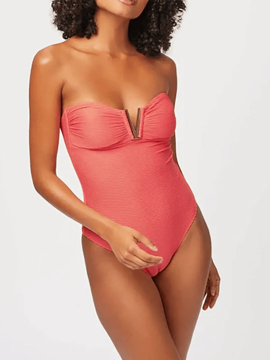 Strapless Ολόσωμο Μαγιό Πορτοκαλί