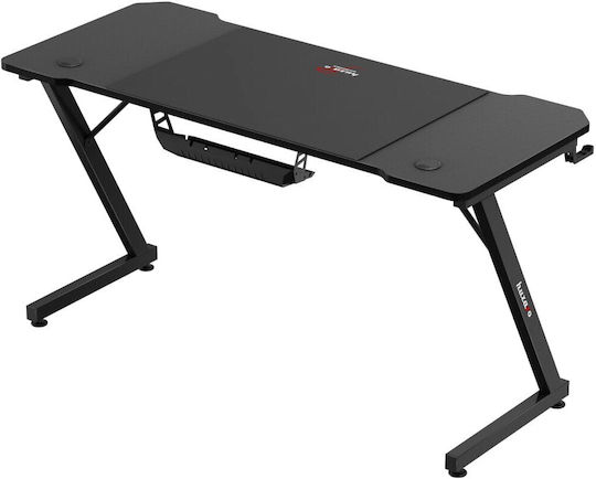 Gaming Office Hero Wooden Black with Metal Legs 140x60x74cm