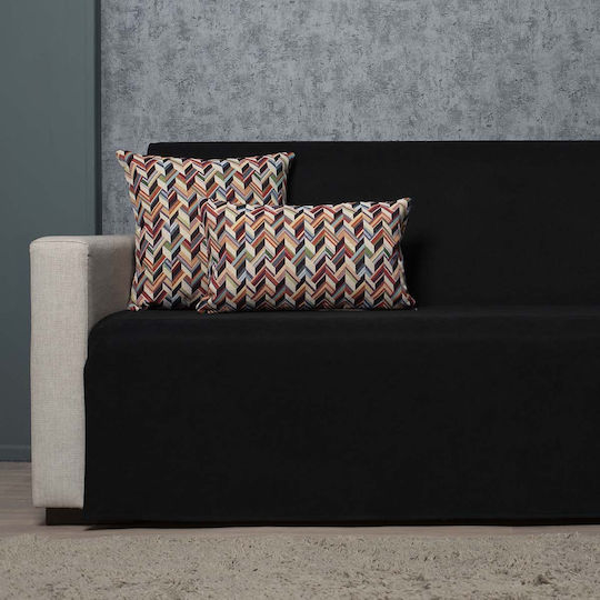 Cotone Cozy Ριχτάρι Τετραθέσιου Καναπέ Βελουτέ 170x340εκ. Μαύρο 501340