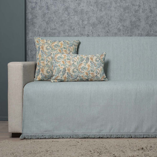 Cotone Solo Chenille Armchair Throw 170x170cm Aqua