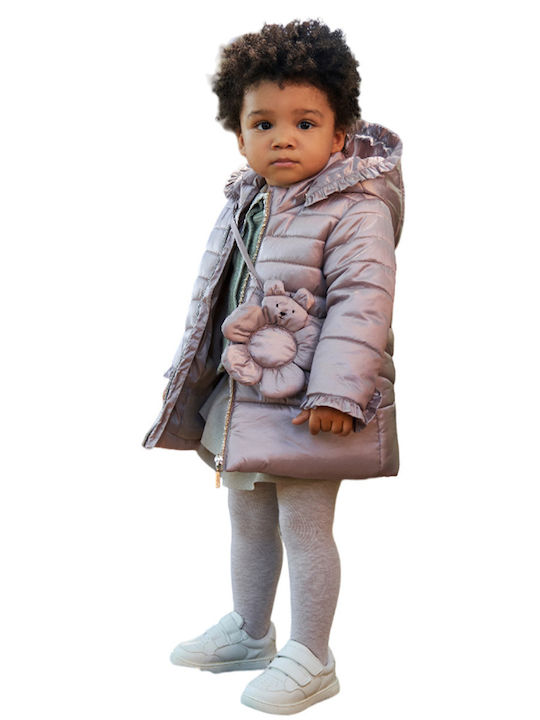 Kids' Casual Jacket with Hood Brown-gold