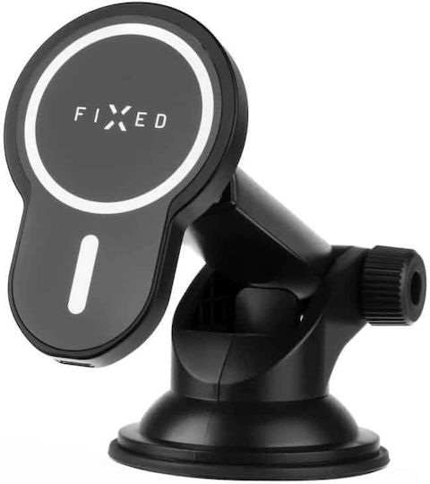 Fixed Car Mobile Mount with Adjustable Hooks and Wireless Charging MagSafe Black
