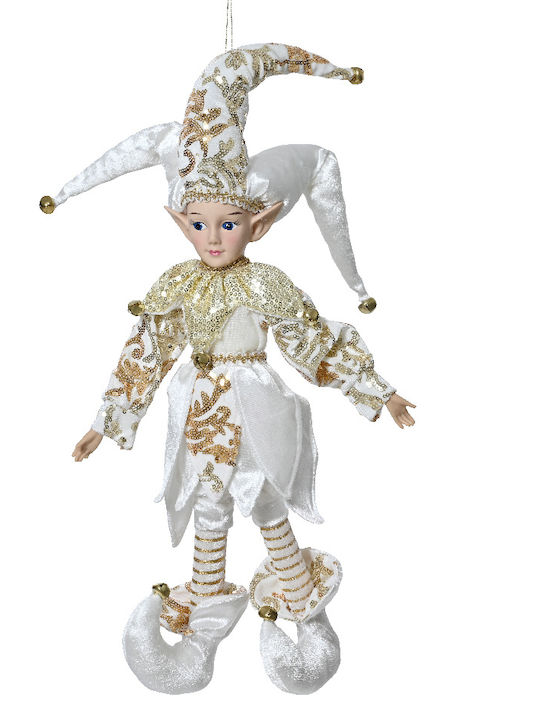 Kaemingk Christmas Fabric Figure Elf White Height 60cm