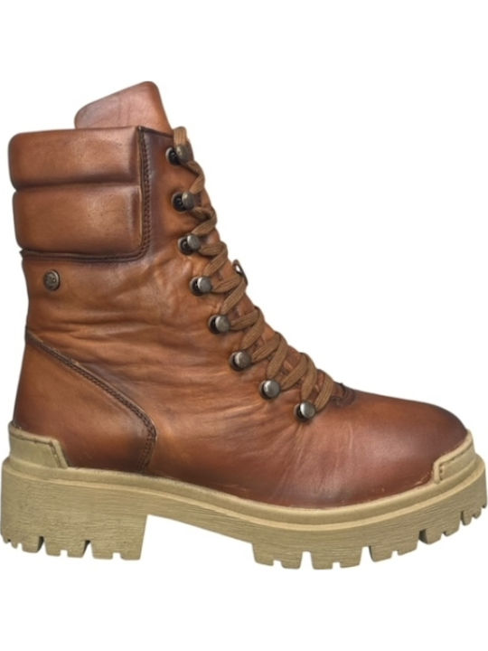 Leder Damen Knöchelstiefel Tabac Braun