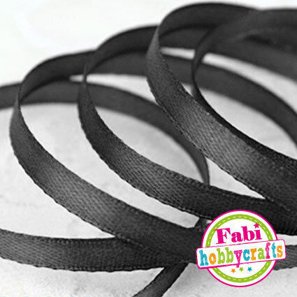 Fabi Satin Panglică Monocromie Negru cu lățime 6mm