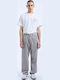 Men's Jeans Pants with Loose Straight Fit Light Gray