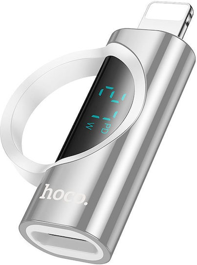 Hoco Μετατροπέας Lightning male σε USB-C female Ασημί 1τμχ