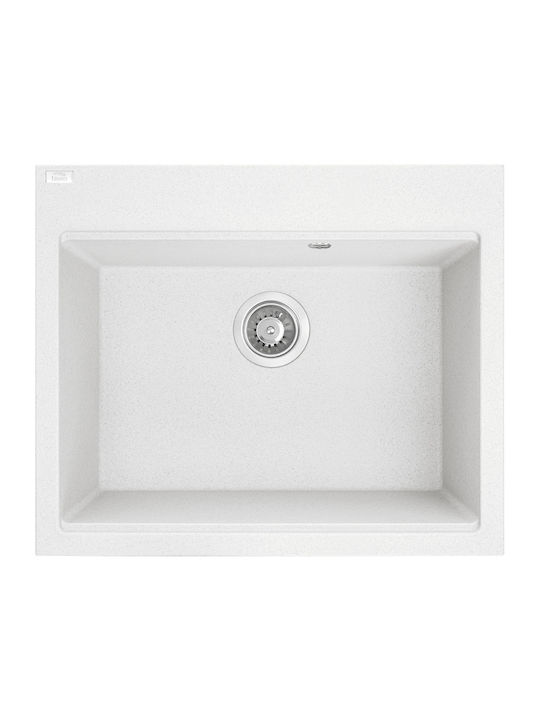 Laveo Drop-In Chiuvetă din Granit Sintetic L60xW50cm Alb