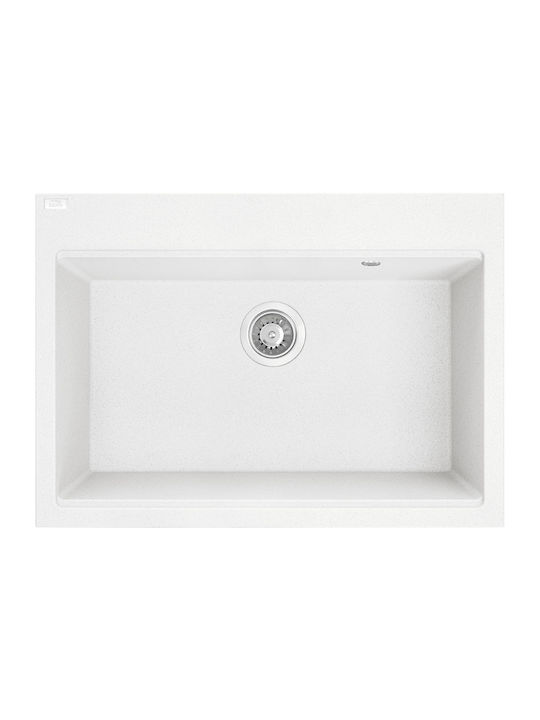 Laveo Drop-In Sink Synthetic Granite W70xD50cm White