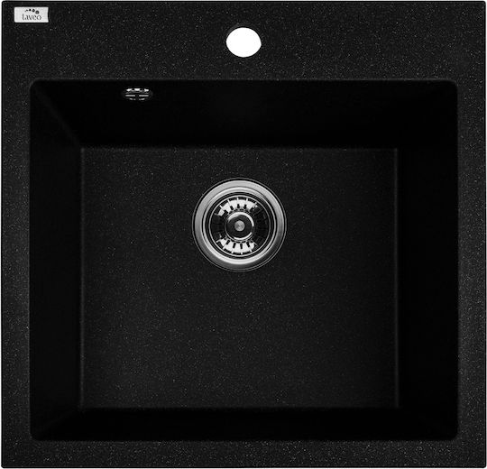 Laveo Drop-In Spüle aus Verbundgranulat B49xT49cm Schwarz
