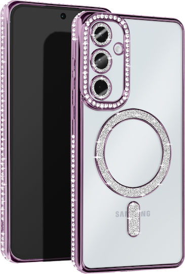 Avizar Diamond Case Samsung Galaxy A35 Magsafe Around Strass Purple