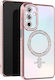 Avizar Diamond Case Samsung Galaxy A15 Magsafe Around Strass Rose Gold