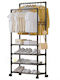 Wheeled Floor Garment Rack made of Metal 188x56cm