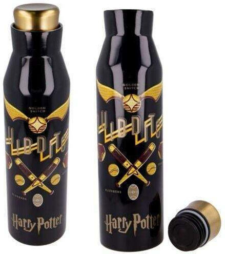 Stor Harry Potter - Quidditch Детска Бутилка За Вода Harry Potter Неръждаема Стомана Черна 580ml