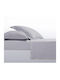 Nef-Nef Homeware Sheet King Size with Elastic 180x200+35cm. Elements Ice Grey