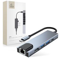 Tech-Protect V3 5in1 USB-C Docking Station με HDMI 4K PD Ethernet Tech-Protect V3 5in1 USB-C Docking Station με HDMI 4K PD Ethernet