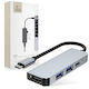 Tech-Protect V2 4in1 USB-C Docking Station με HDMI 4K PD Ethernet Γκρι