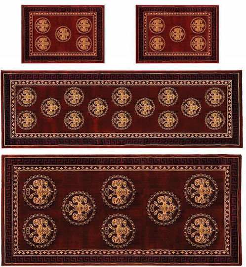 Χαλι Εκκλησιαστικο Lydia G105a 2128a Cherry Newplan Set Agias Trapezas