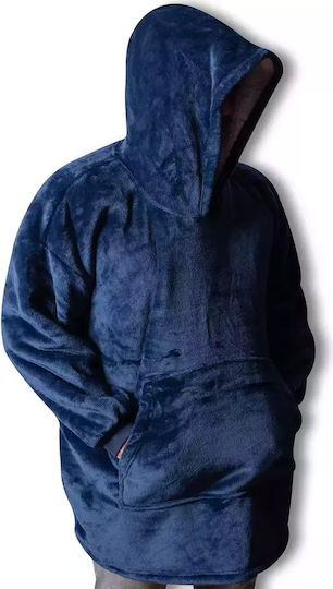 Silk Fashion Sherpa-Decke mit Ärmeln Blau
